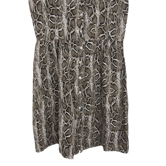 Laura Bianchi Women Sleeveless Snake Print Button-Up Dress SZ M 100% Linen - Picture 9 of 11